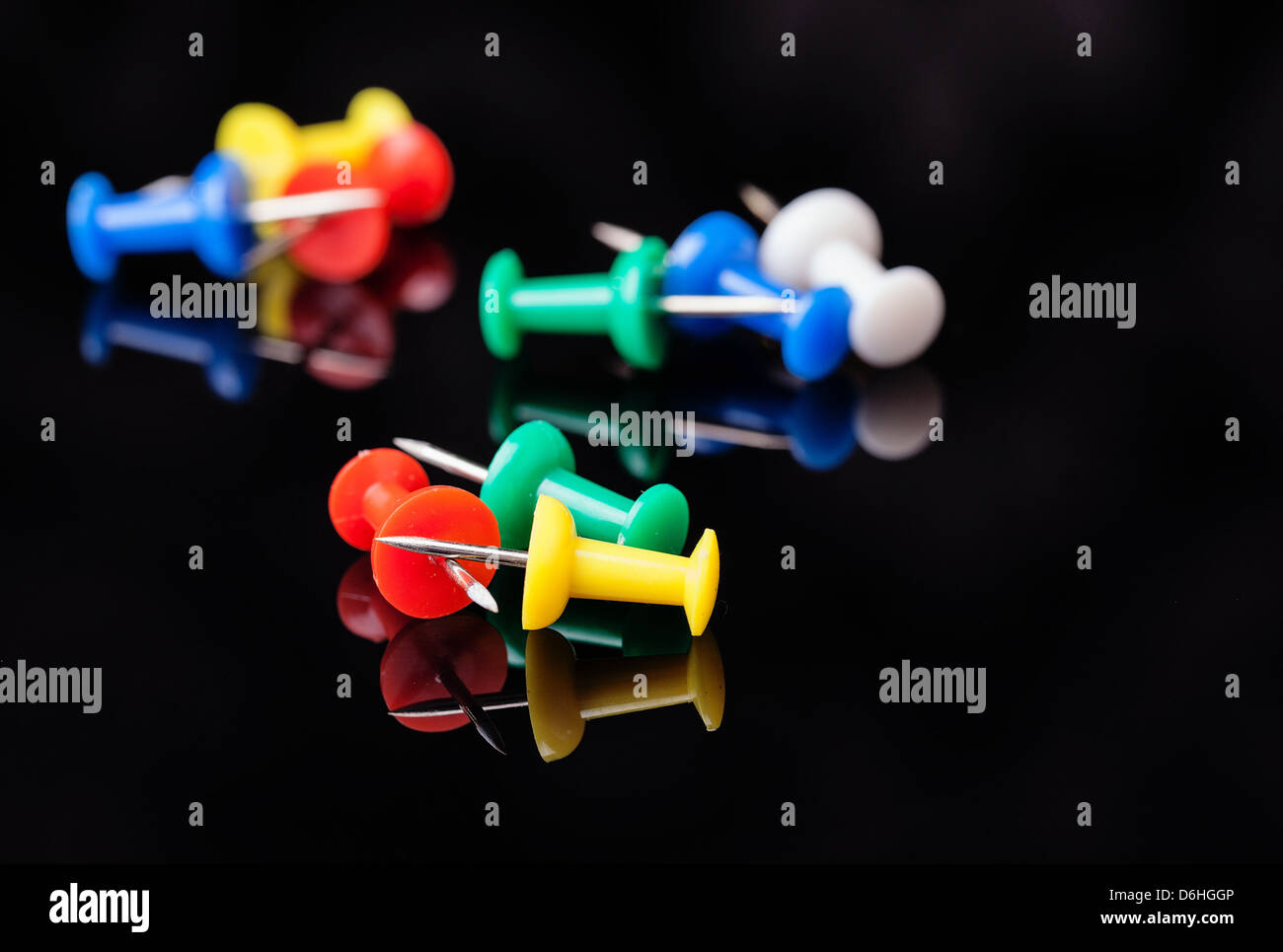 Coloured Map Pins, tacks Stock Photo