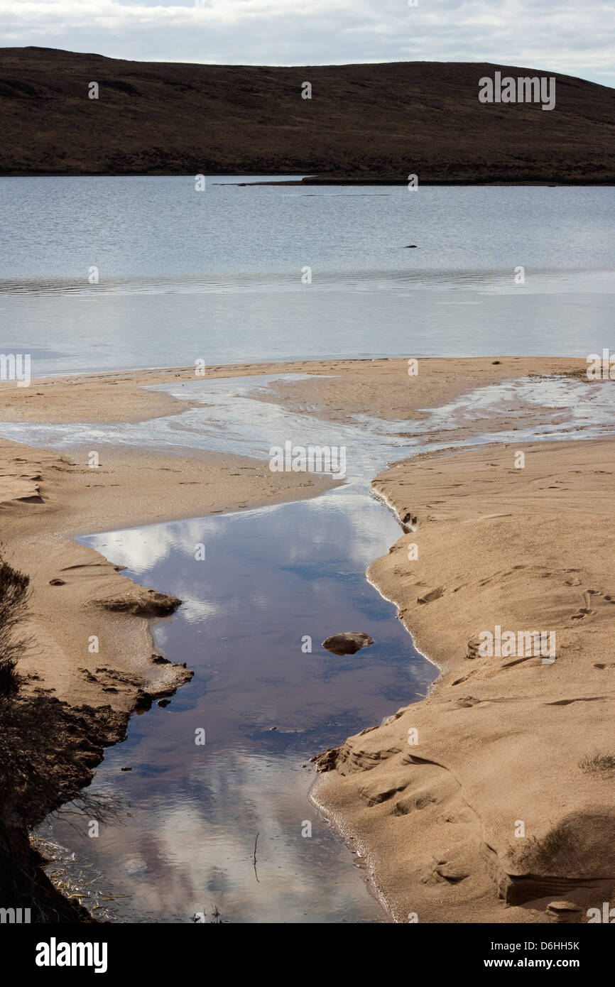 Sandy shore, Sutherland Stock Photo