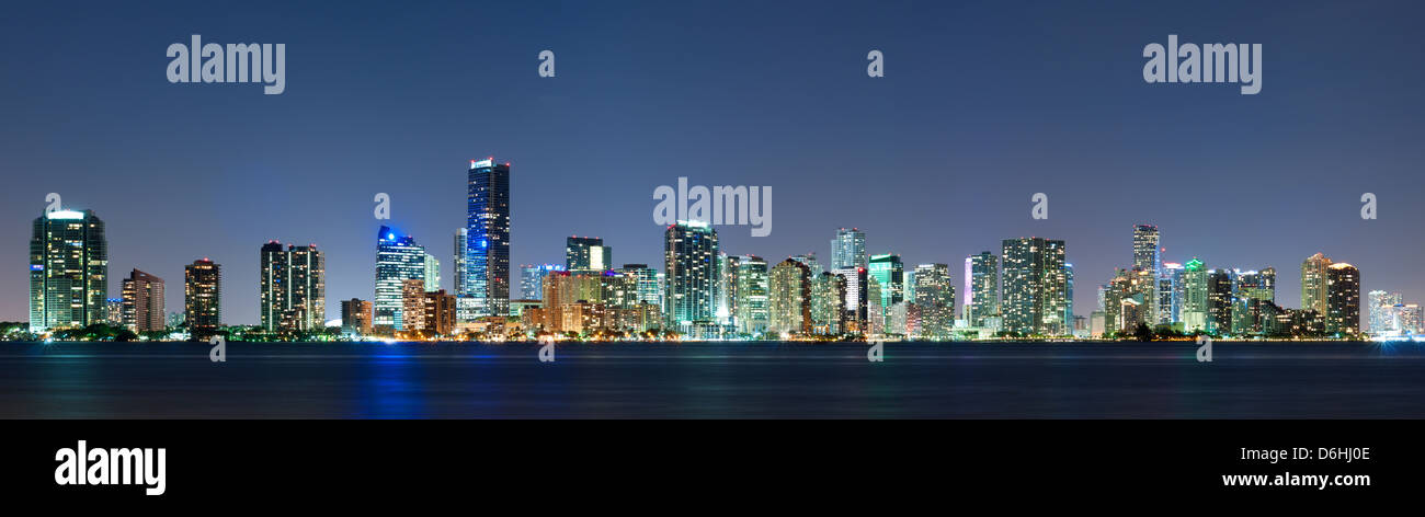 Miami skyline at dusk Stock Photo