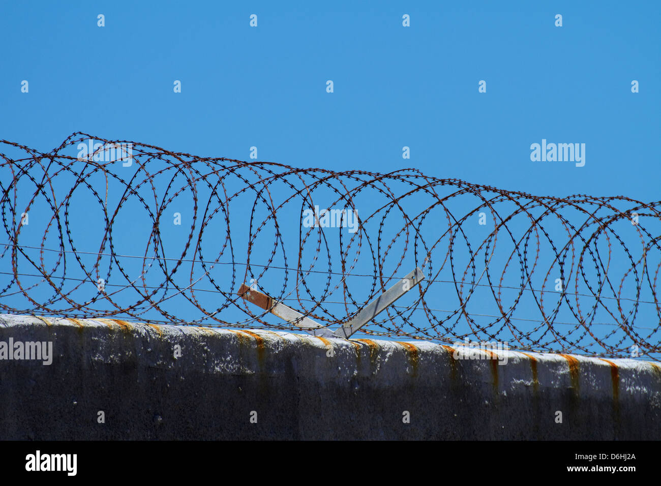 Barbed Wire Fence Robben Island Table Bay Cape Town South Africa Stock Photo Alamy