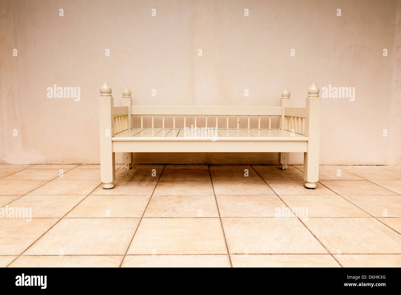 Day bed in the pavilion of the Indian Char Bagh Garden at Hamilton Gardens, Waikato, New Zealand. Stock Photo