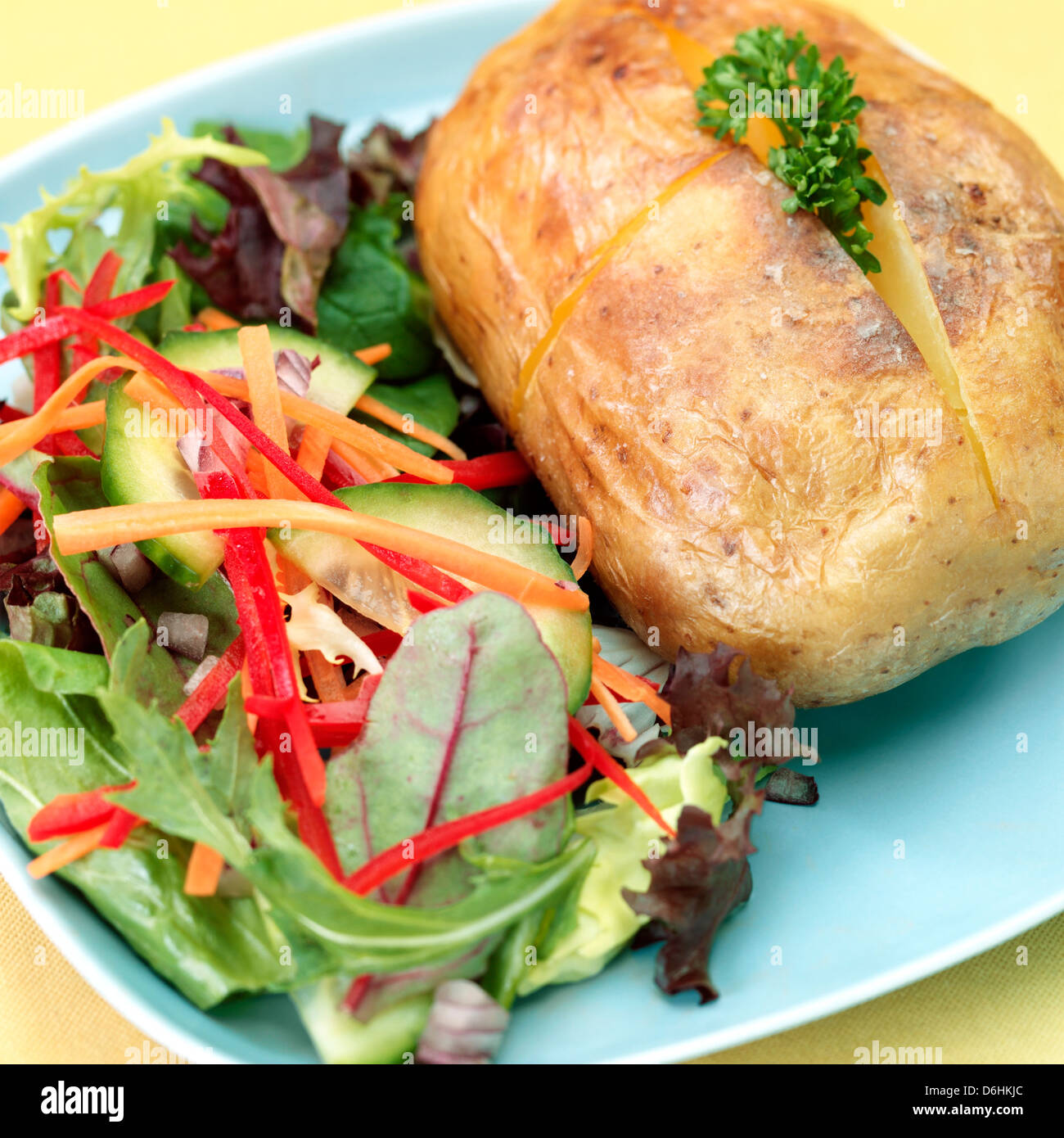 jacket potato and salad Stock Photo Alamy