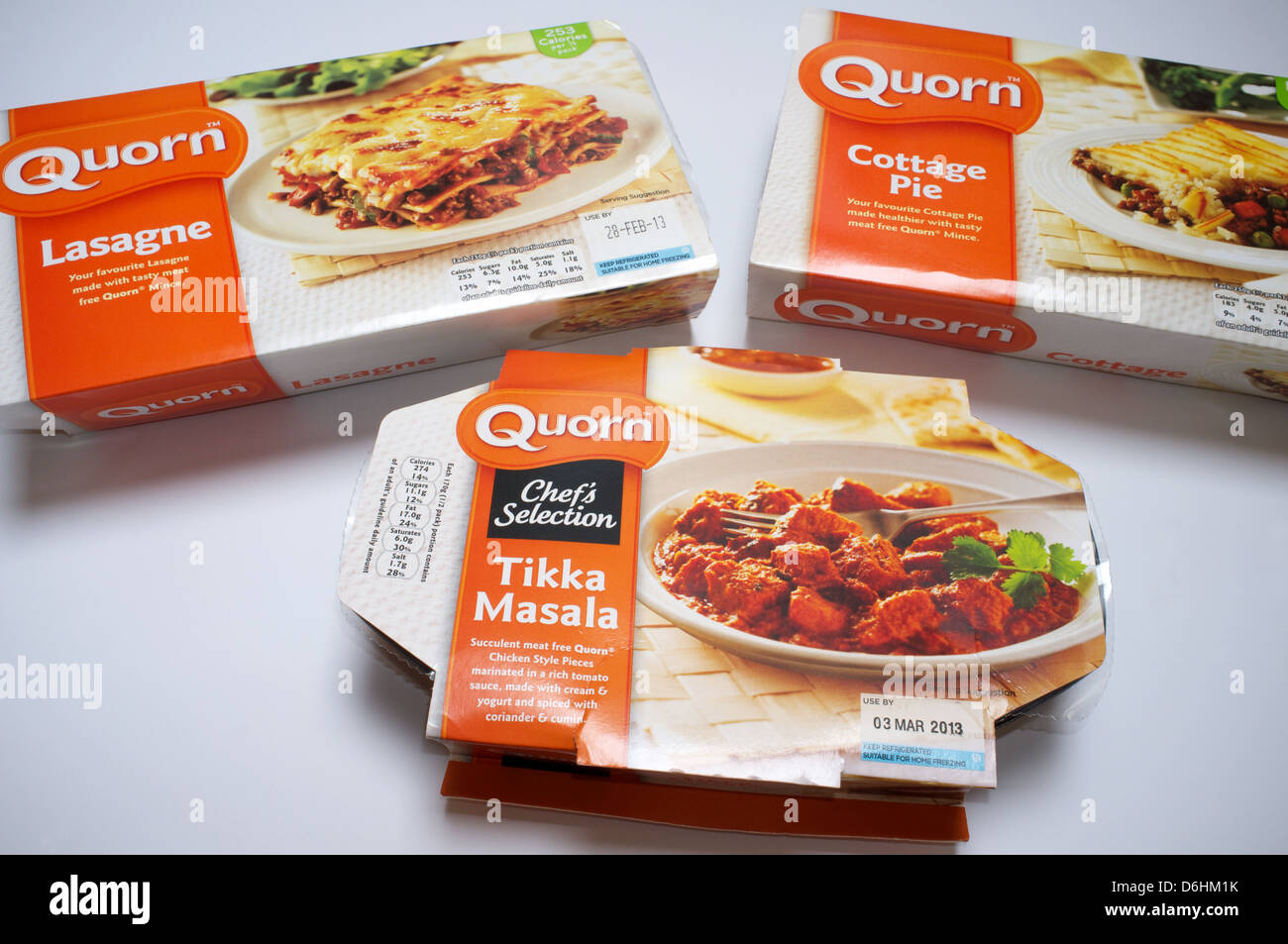 Quorn (meat-free) ready meals Stock Photo