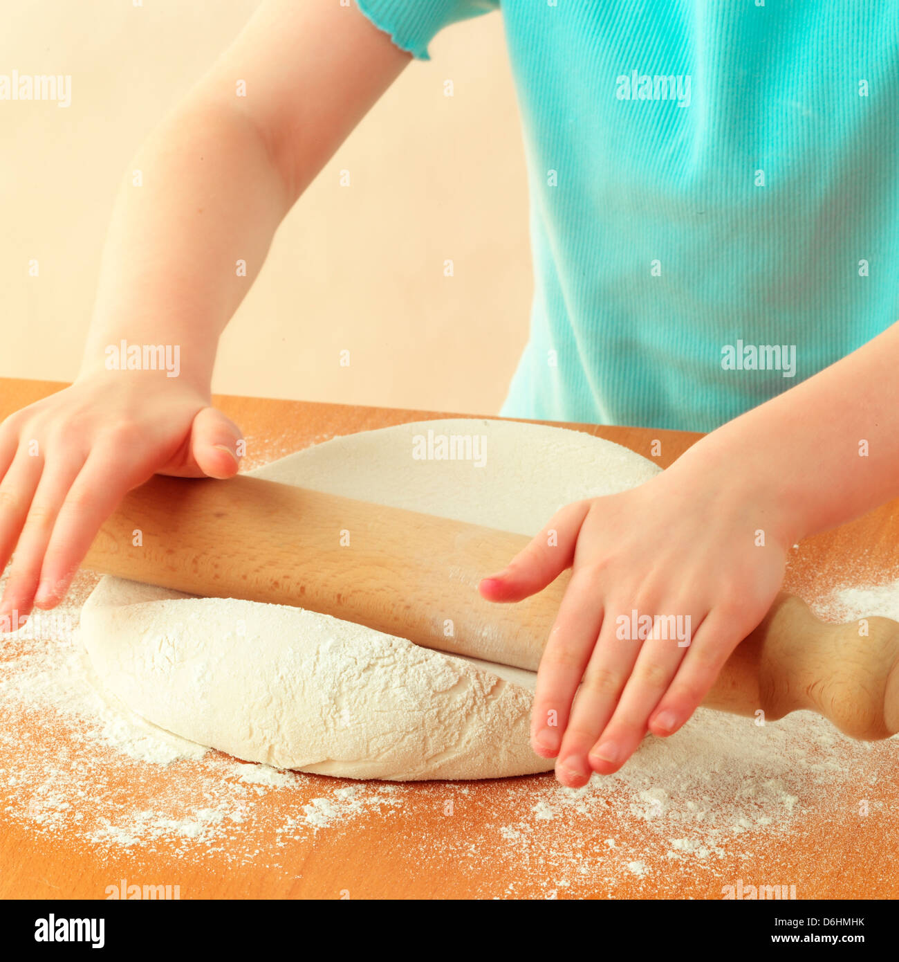 Girl making pastry Stock Photo - Alamy