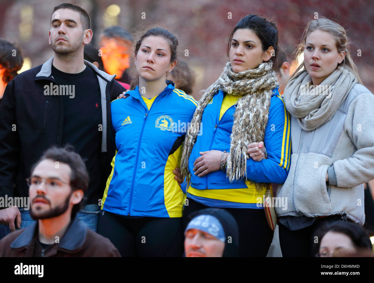 Candlelight vigil on Boston Common  following explosions at the finish line of the Boston Marathon Stock Photo