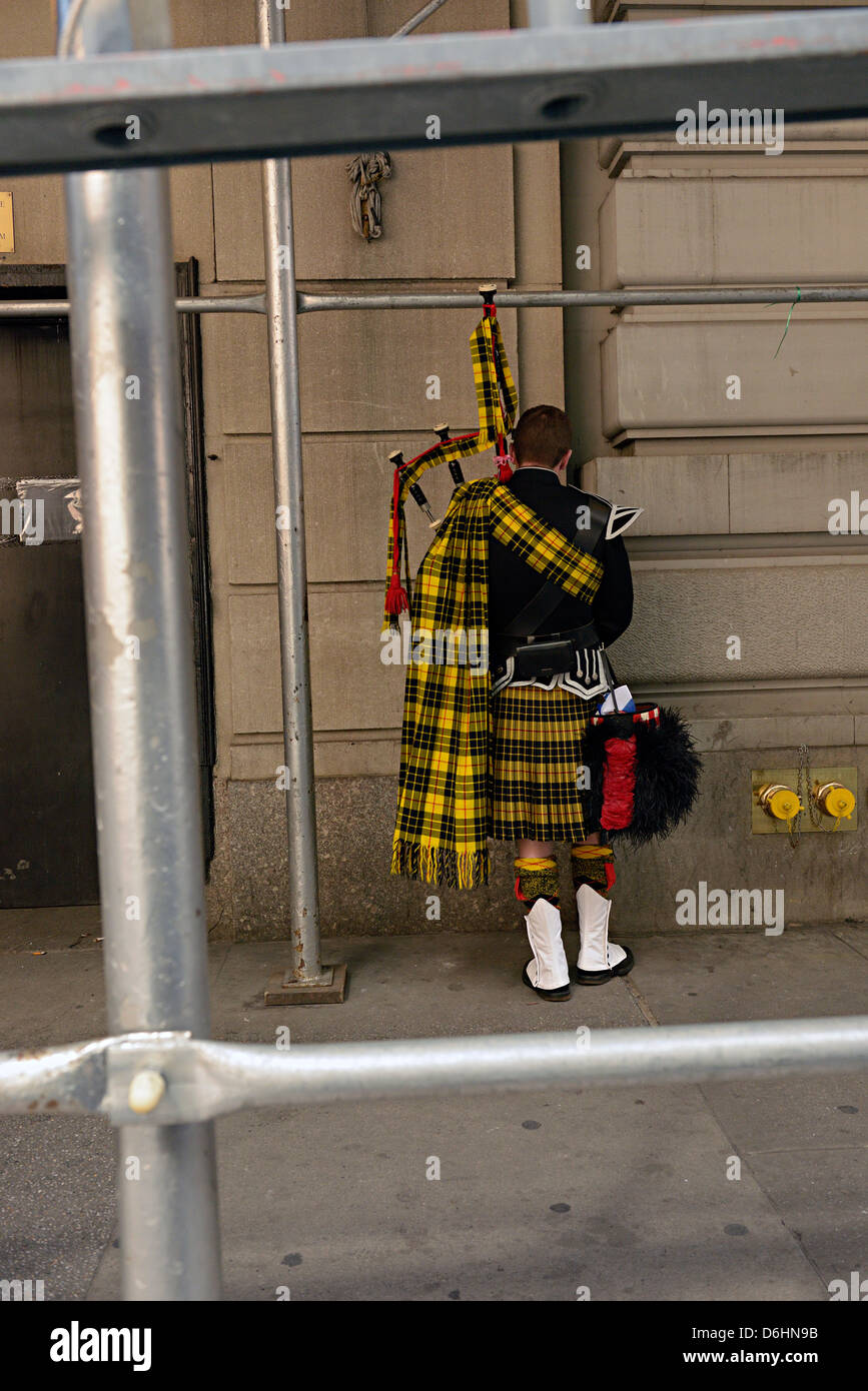 scottish piper tunes bagpipes tartan day new york Stock Photo