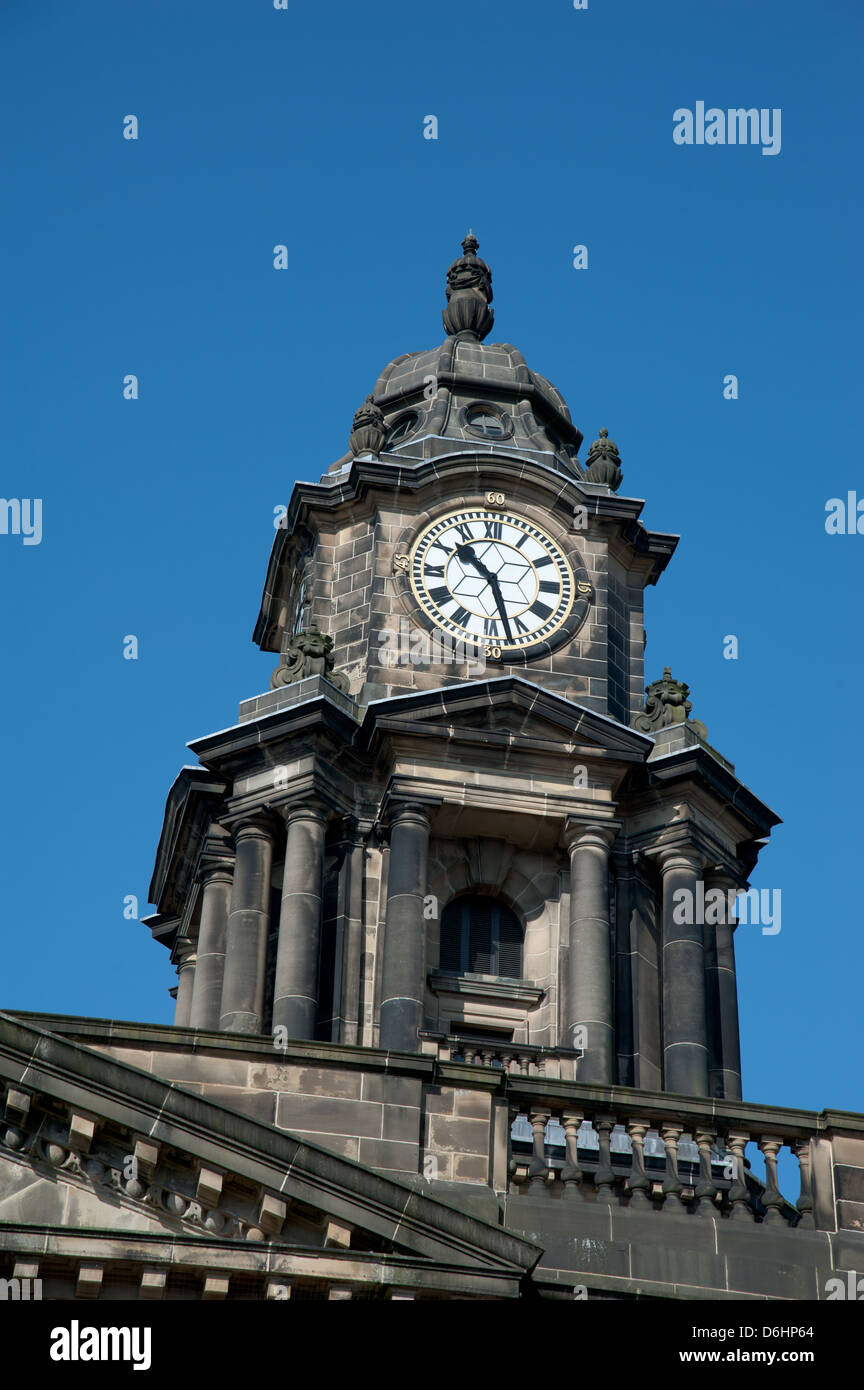 The clock tower on Lancaster Town Hall Stock Photo