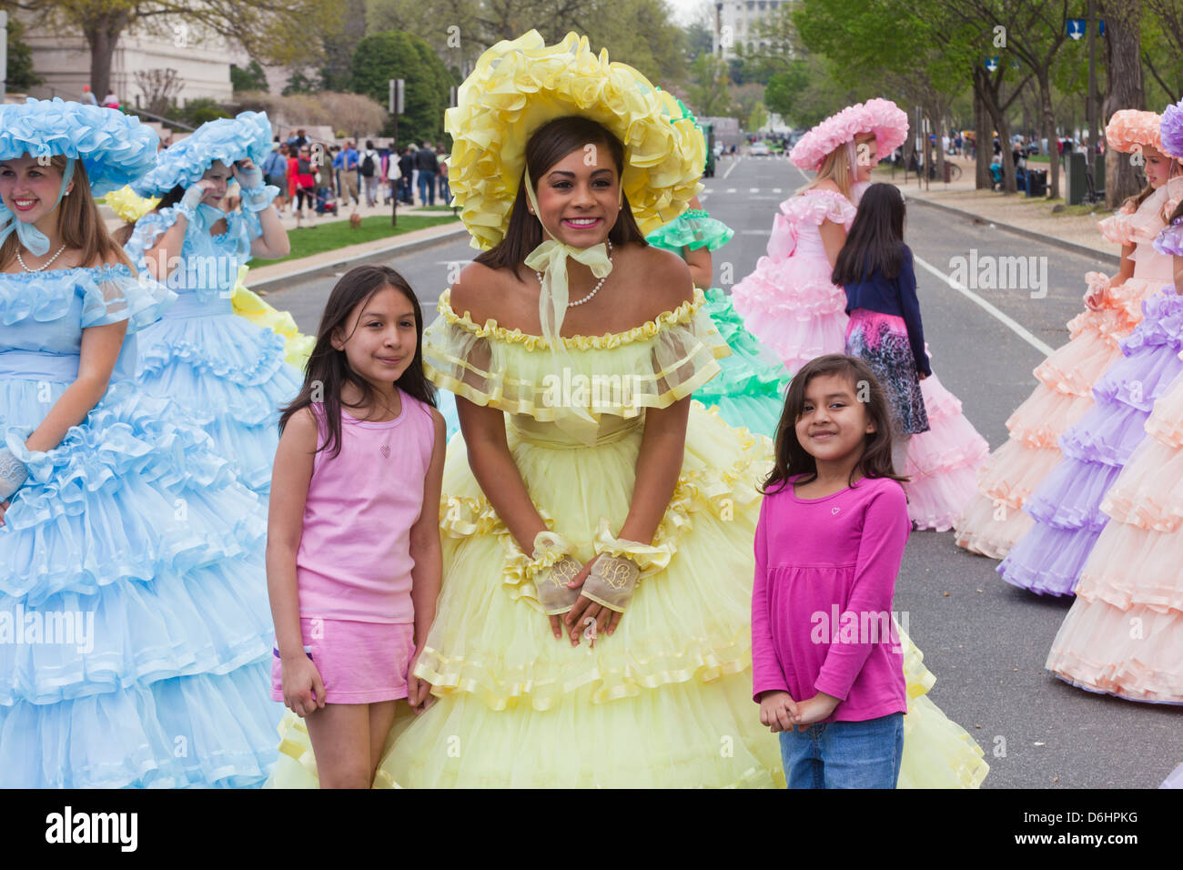 Southern belle in costume posing for picture - USA Stock Photo - Alamy