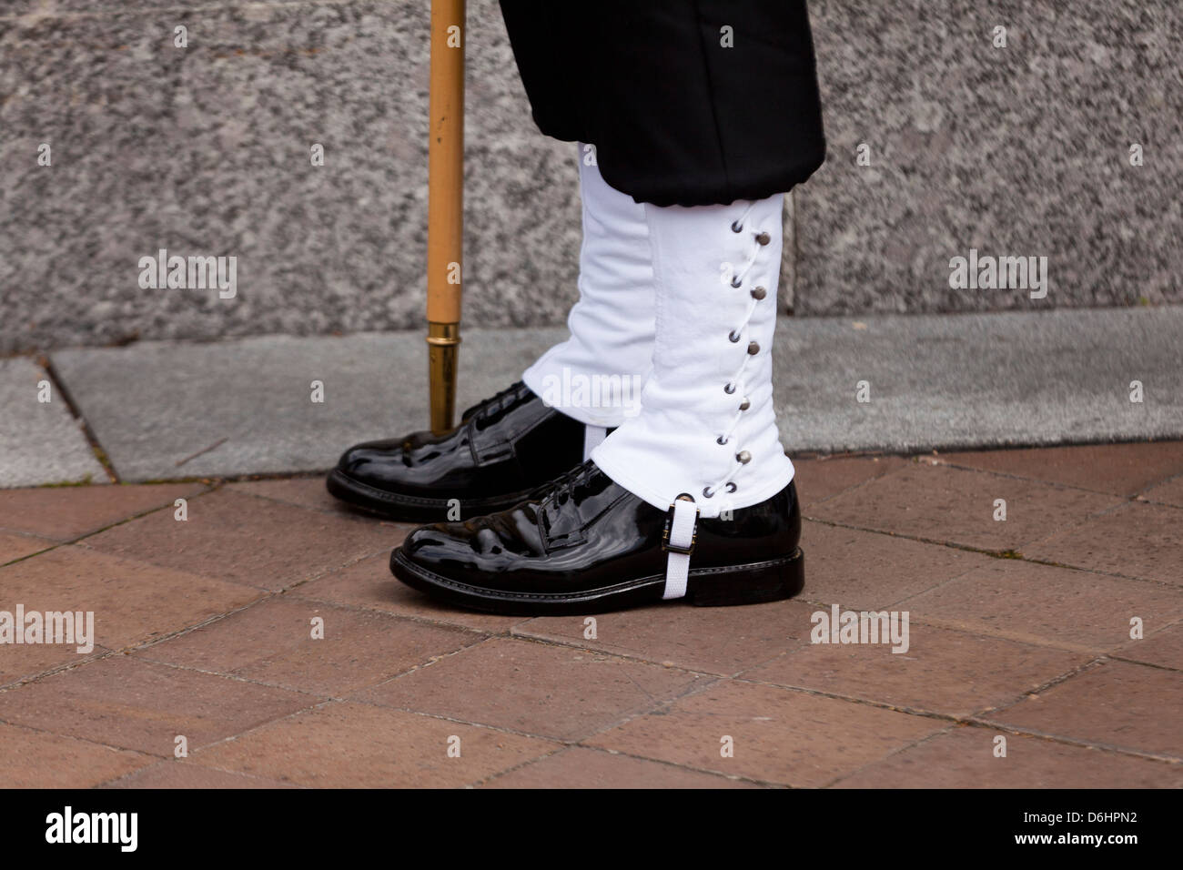 US Navy Ceremonial guard boots Stock Photo
