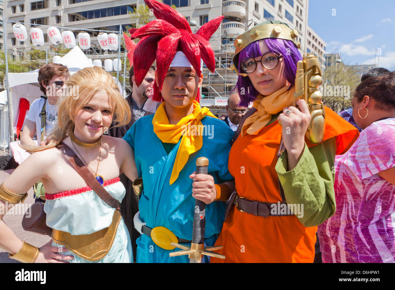 Anime cosplay characters at Japanese festival - Washington, DC USA Stock Photo