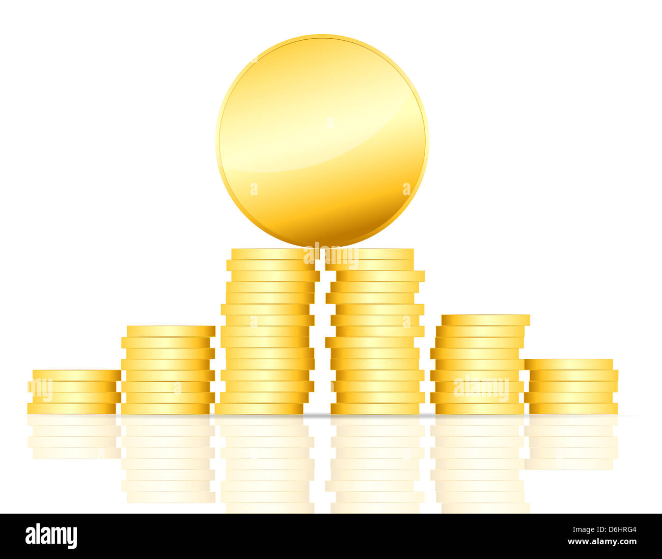 gold coin vector illustration on white Stock Photo - Alamy