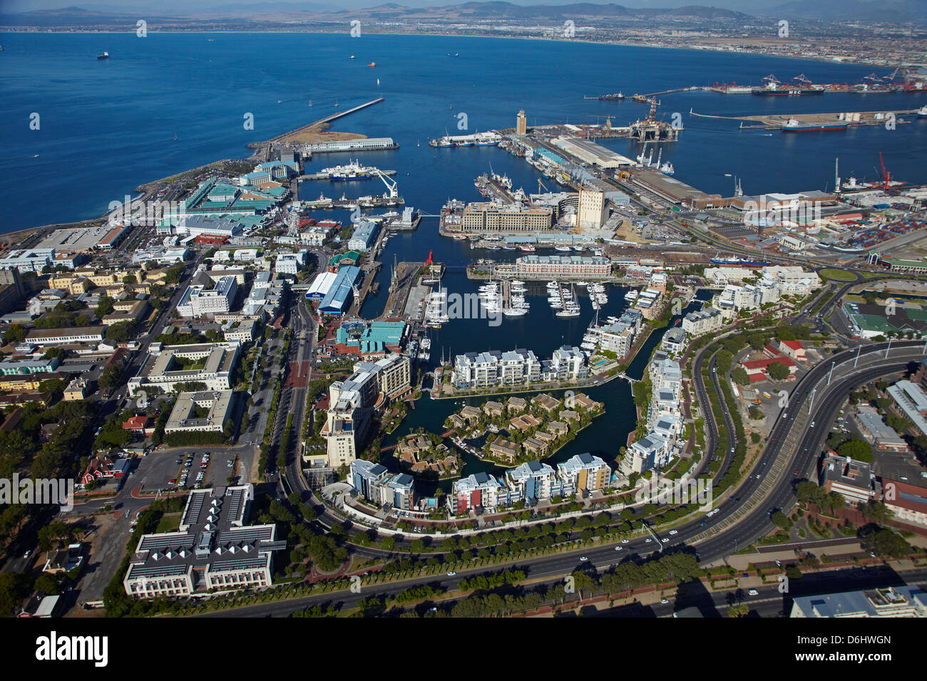 Victoria and Alfred Waterfront, Cape Town, South Africa aerial Stock