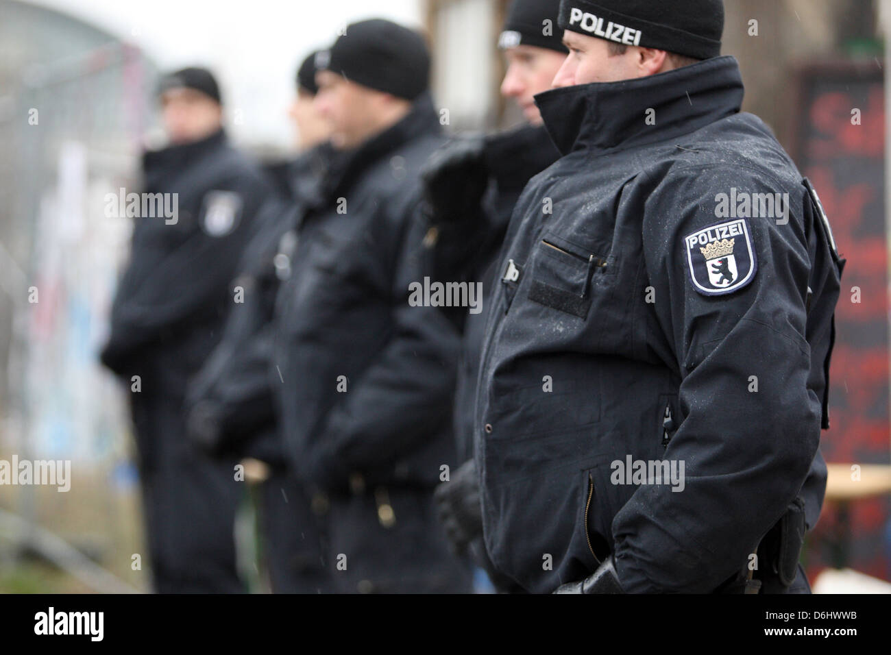 Berlin, Germany, police deployment in the eviction of the Occupy camps