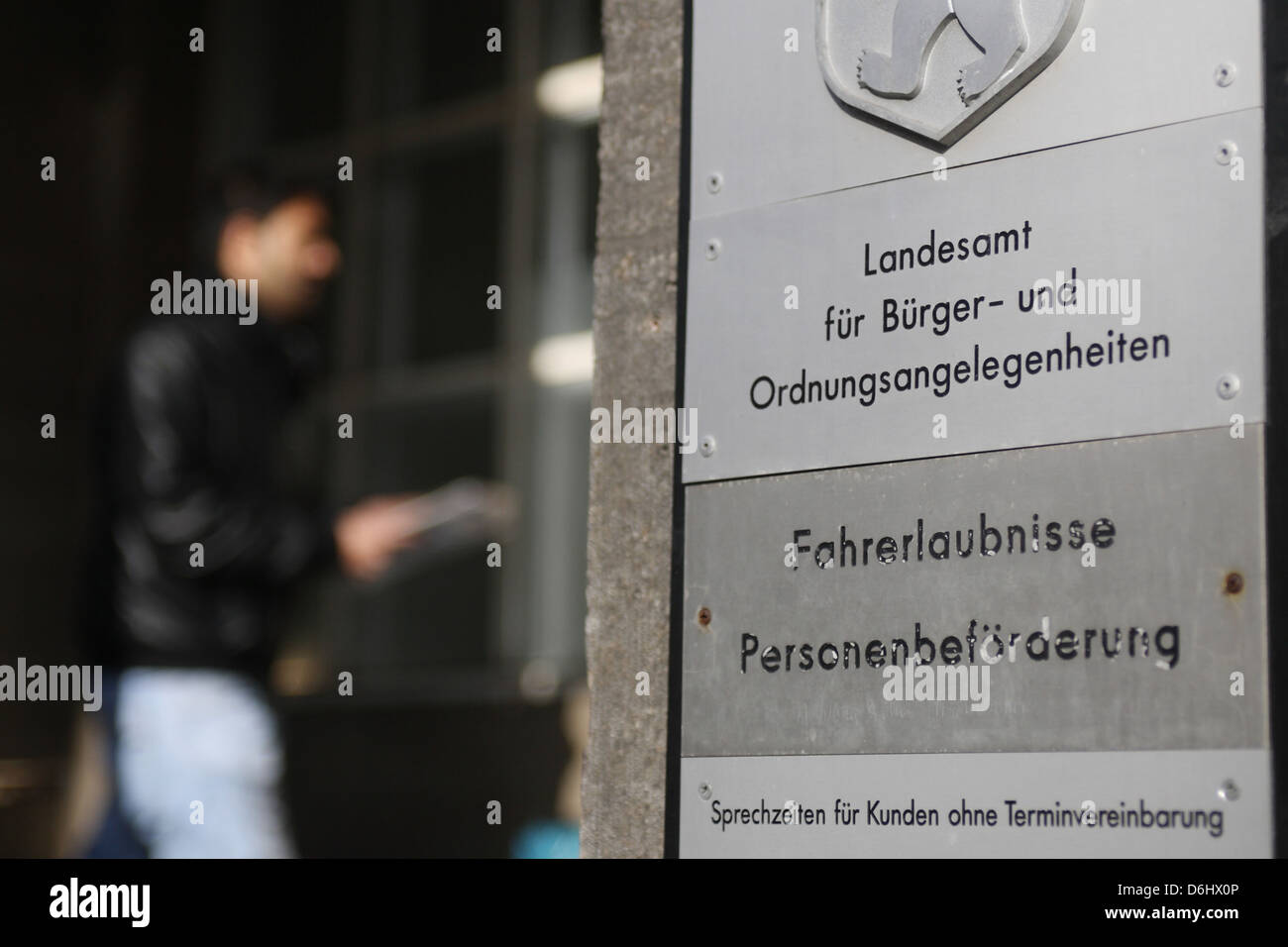 Berlin, Germany, the entrance of the State Office for citizens and planning issues Stock Photo