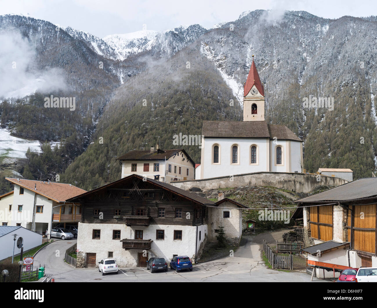Katharinaberg in valley Schnalstal (Val Senales), South Tyrol. South Tyrol, Italy. Stock Photo