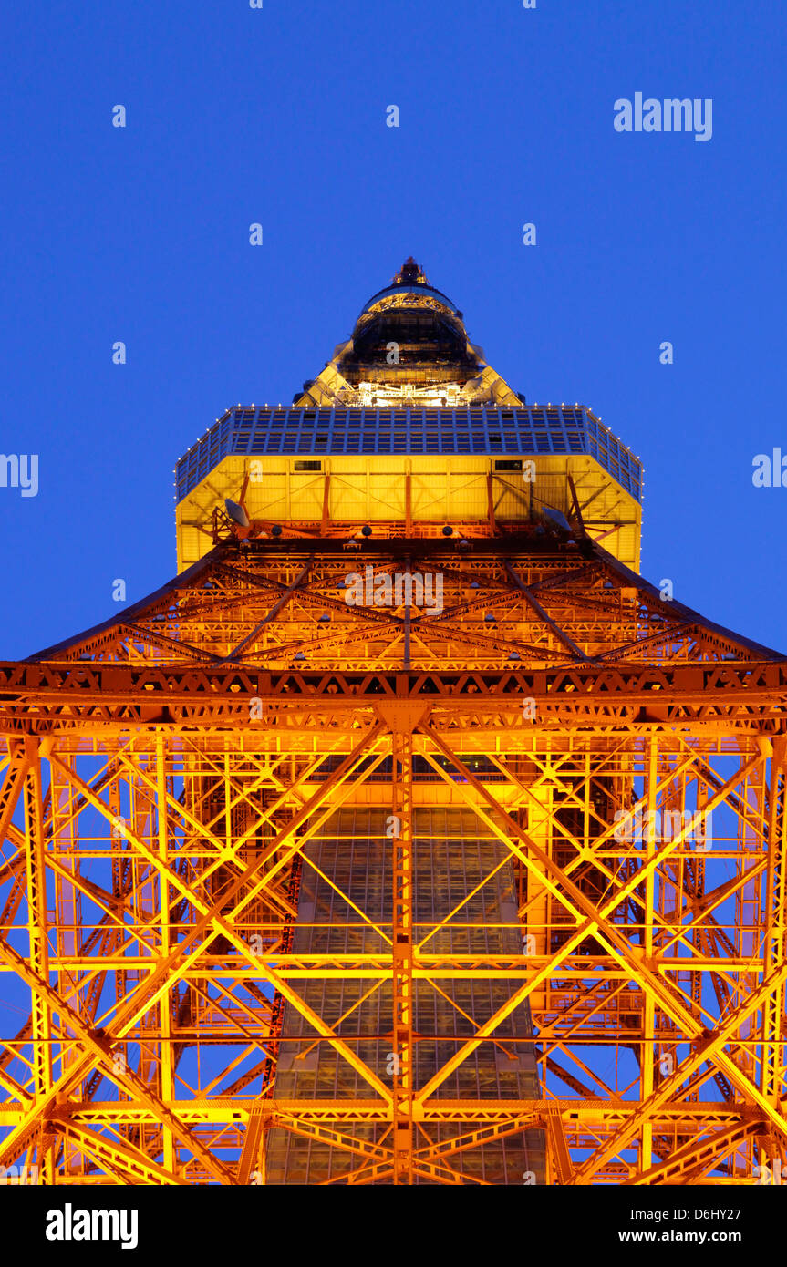 Tokyo Tower illuminated at night Japan Stock Photo - Alamy