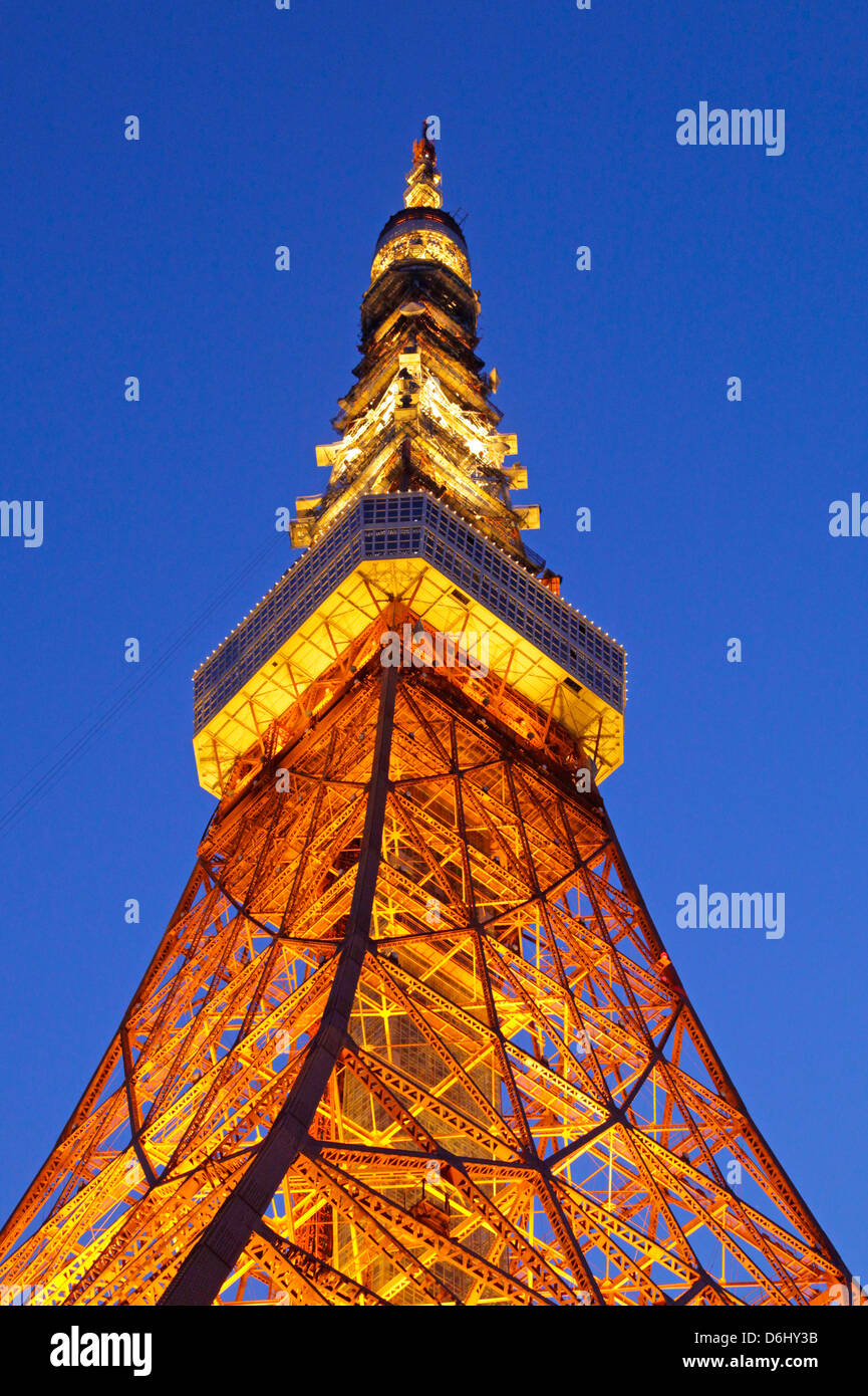 Tokyo Tower illuminated at night Japan Stock Photo - Alamy