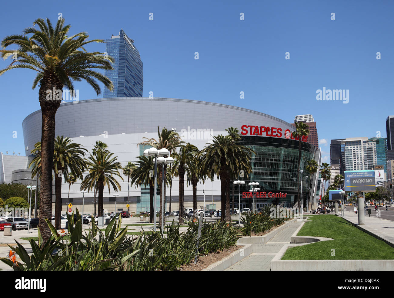 LOS ANGELES, CALIFORNIA, USA - April 16, 2013 - The Staples Center in Downtown Los Angeles on April 16, 2013 Stock Photo