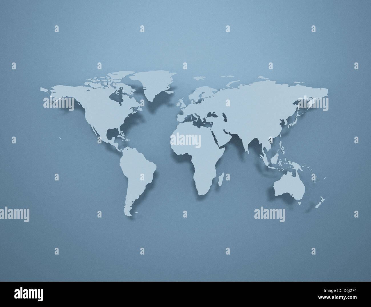 Blue world map 3d illustration Stock Photo - Alamy