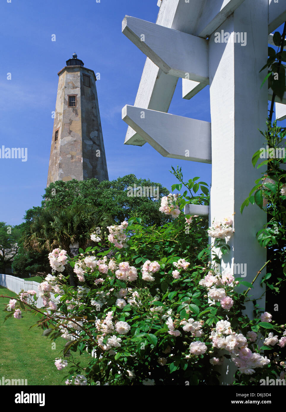 Bald Head Island Lighthouse in Brunswick County in North Carolina Stock