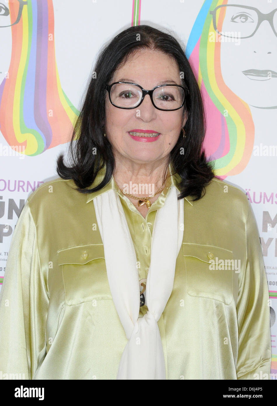 Greek singer Nana Mouskouri poses during a press session in Munich, Germany, 02 March 2012. Mouskouri is presenting her anniversary tour '50 Years White Roses' which starts on 11 April 2012 in Bremen. On April 30th the singer will be in Munich. Photo: Felix Hoerhager Stock Photo