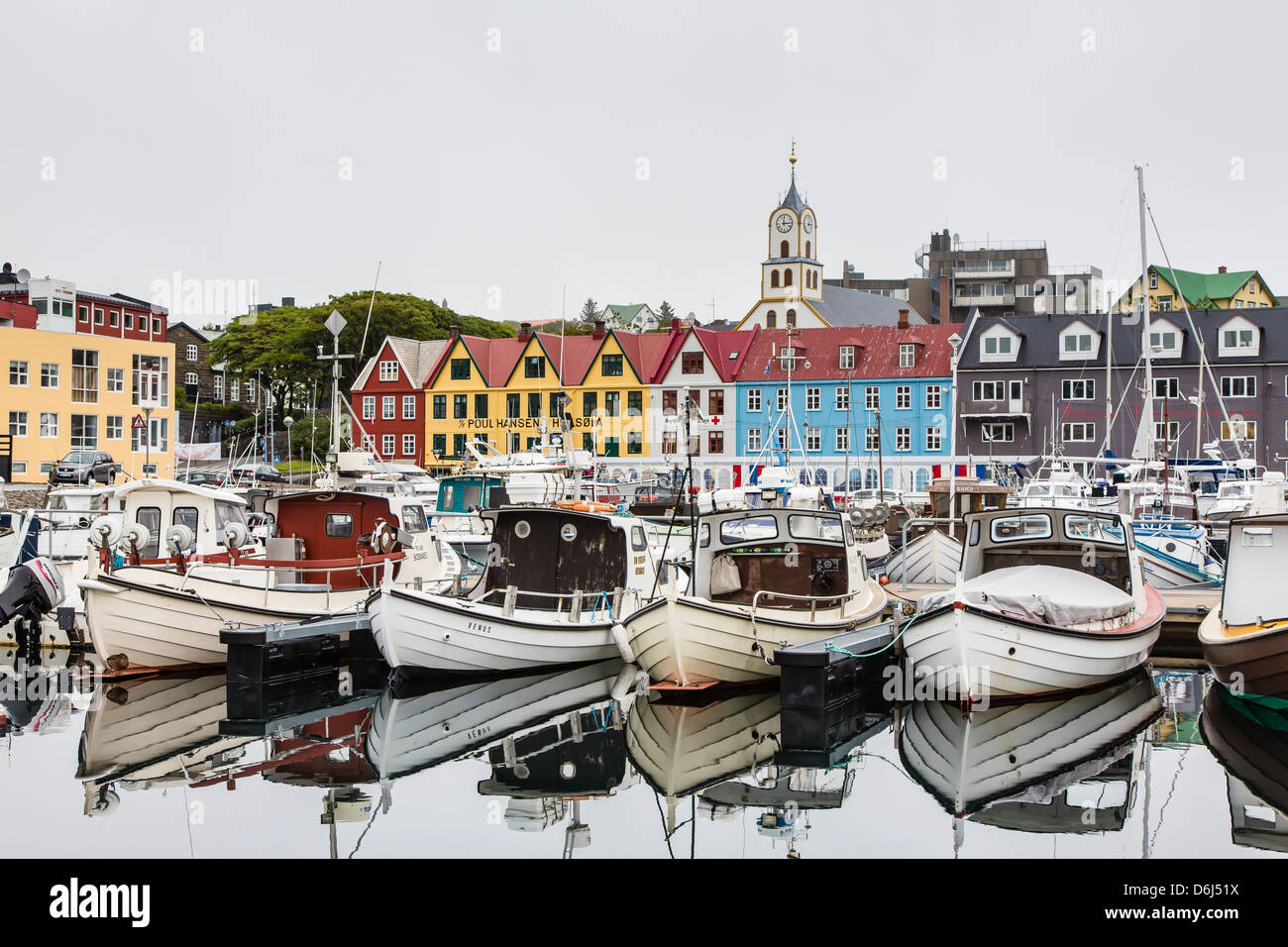 Harbor of Torshavn, Streymoy, Faroe Islands, Denmark, Europe Stock Photo