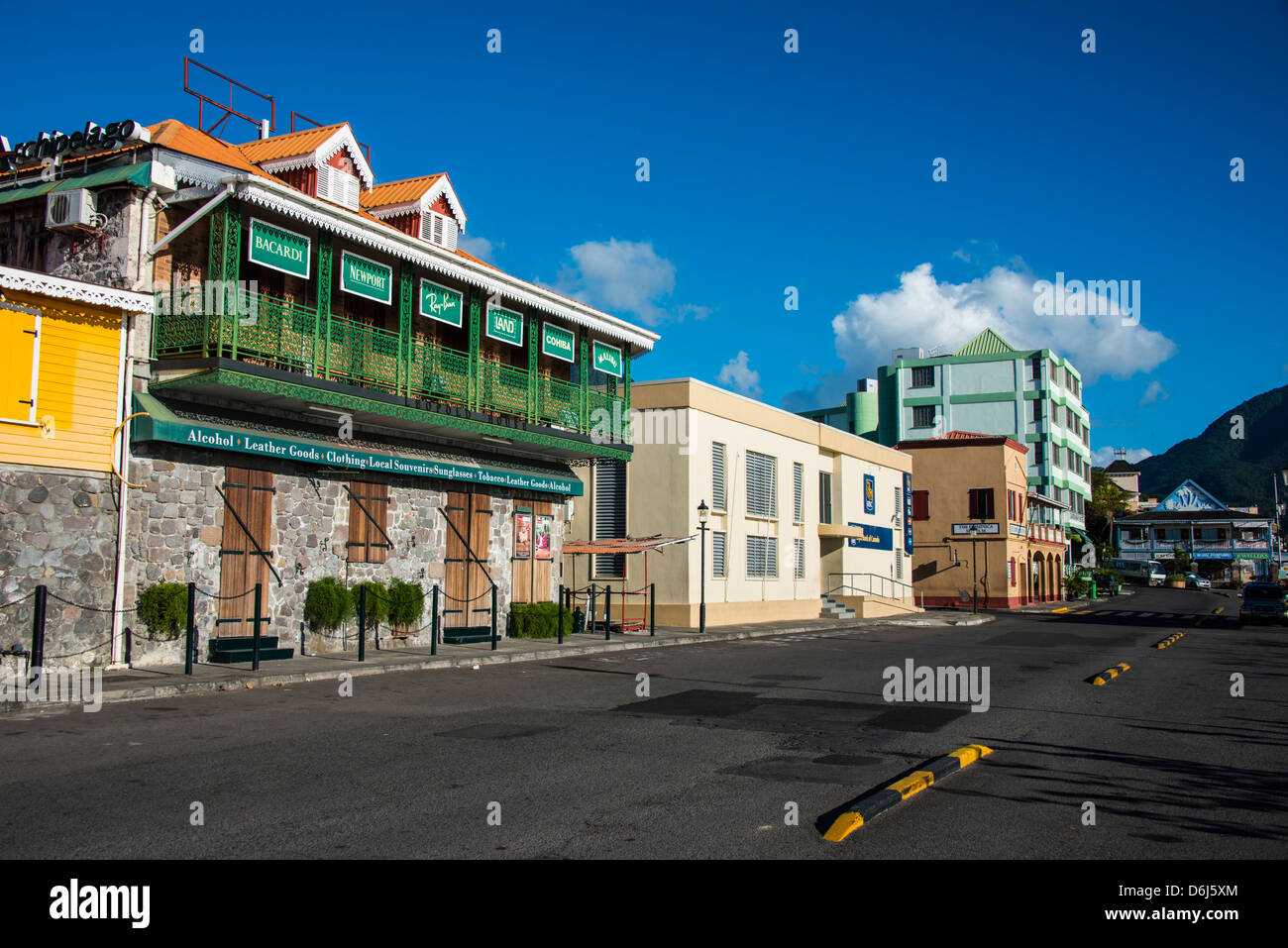 Downtown Roseau capital of Dominica, West Indies, Caribbean, Central