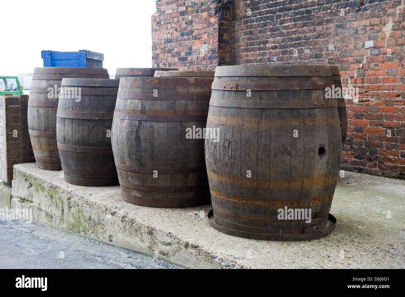 Old wooden barrels Stock Photo