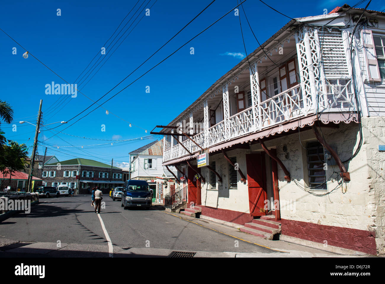 Downtown Charlestown, capital of Nevis Island, St. Kitts and Nevis