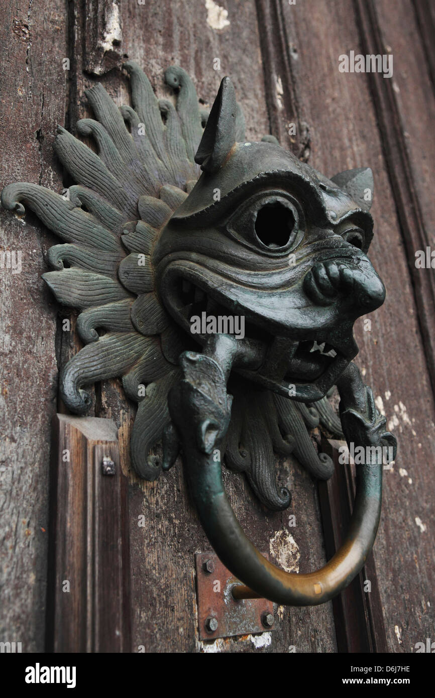 The Sanctuary Knocker, for asylum in medieval times, Durham Cathedral, UNESCO World Heritage Site, Durham, England, UK Stock Photo