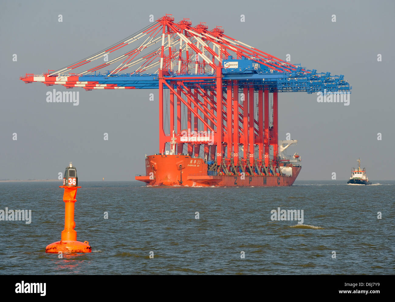 The first four container gantries for the new deep water port arrive at ...