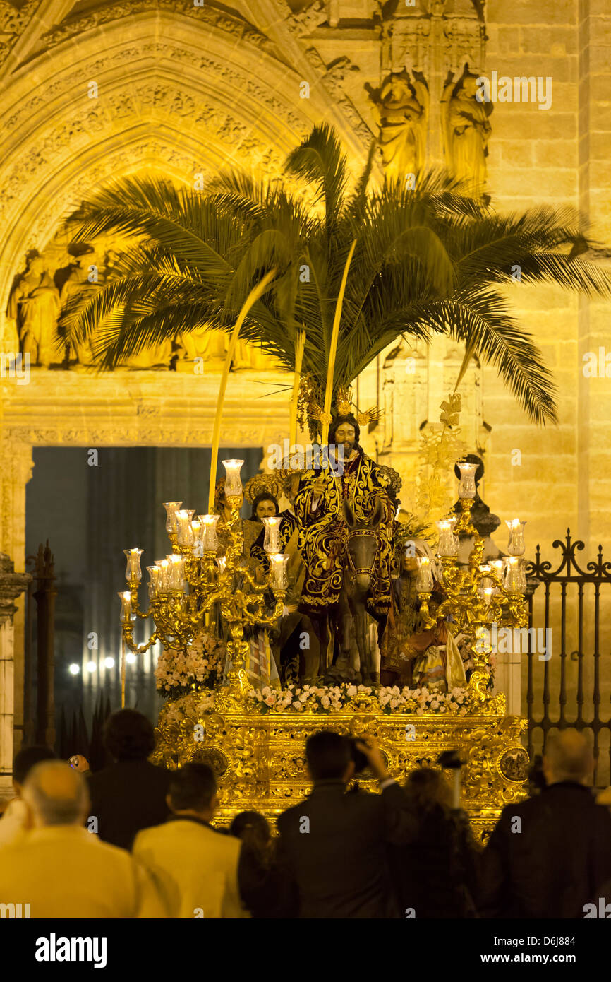 Semana Santa (Holy Week) float with image of Christ outside Seville