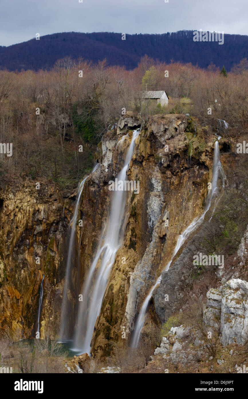 Waterfalls in Plitvice Lakes National Park, UNESCO World Heritage Site, Plitvice, Croatia, Europe Stock Photo
