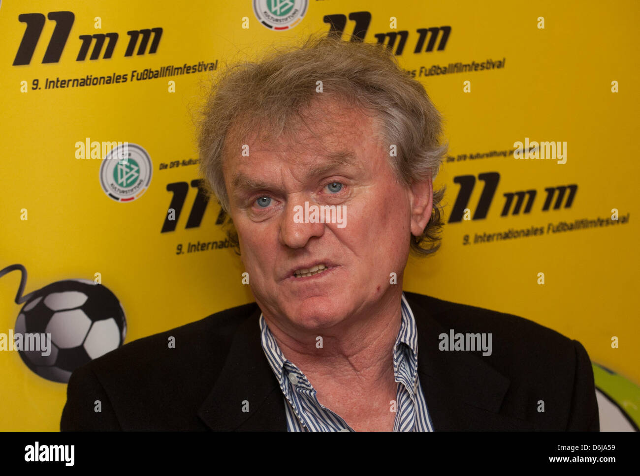 Former German national team goalkeeper Sepp Maier arrives for the opening of the 2012  '11mm' soccer film festival at Kino Babylon in Berlin, Germany, 09 March 2012. The festival opens with Maier's film 'We are the champions - Sepp Maiers WM-Videotagebuch 1990' ('We are the champions - Sepp Maiers World Cup Video Diary 1990') and runs until 13 March. Photo: JOERG CARSTENSEN Stock Photo