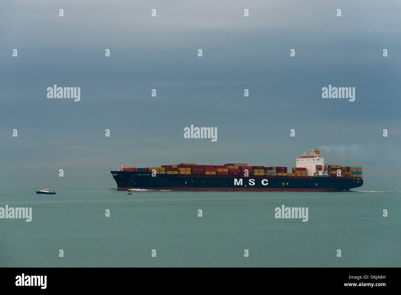 The container ship '' M-S-C Matilde ''' Stock Photo