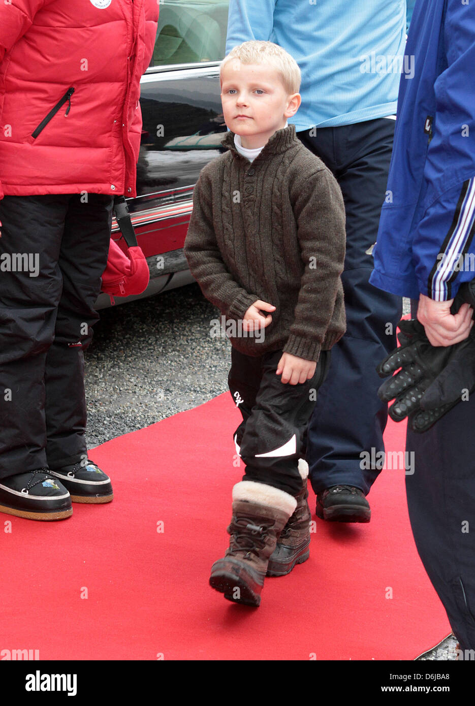 Prince Sverre Magnus of Norway arrives to  visit the ski jumping FIS World Cup at the Holmenkollen in Oslo, Norway, 11 March 2012. Photo: Albert Nieboer / NETHERLANDS OUT Stock Photo
