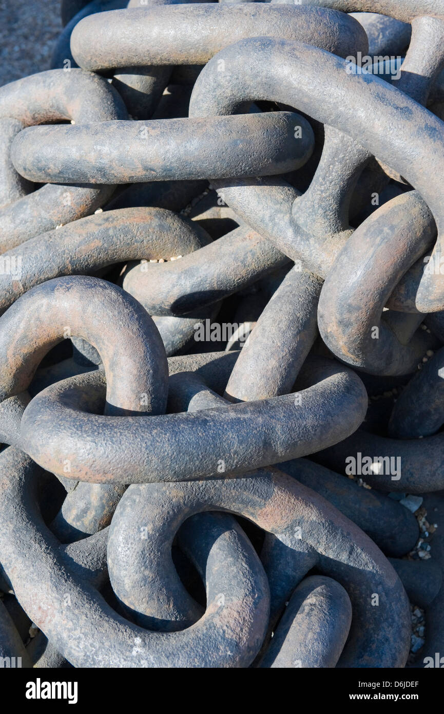 Ships chain close up Stock Photo