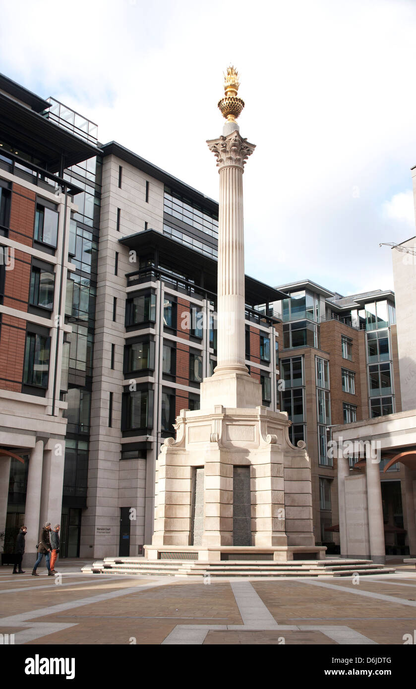 Paternoster Square Column, Paternoster Square, City of London, England, United Kingdom, Europe Stock Photo