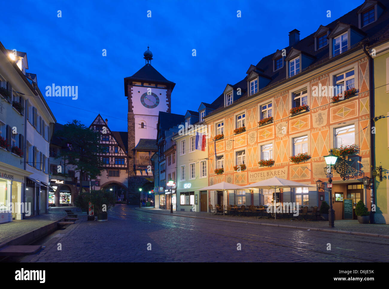 Old town city gate, Freiburg, Baden-Wurttemberg, Germany, Europe Stock Photo