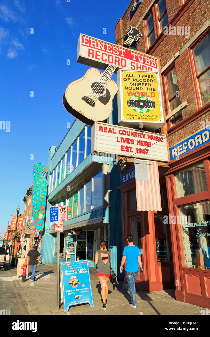 Music store on Broadway Street, Nashville, Tennessee, United States of America, North America Stock Photo