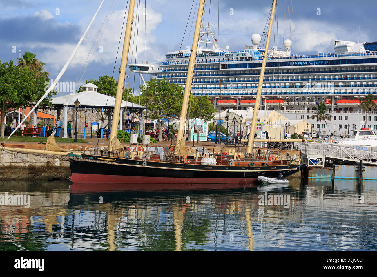 Spirit of Bermuda sloop in the Royal Naval Dockyard, Sandys Parish, Bermuda, Central America Stock Photo