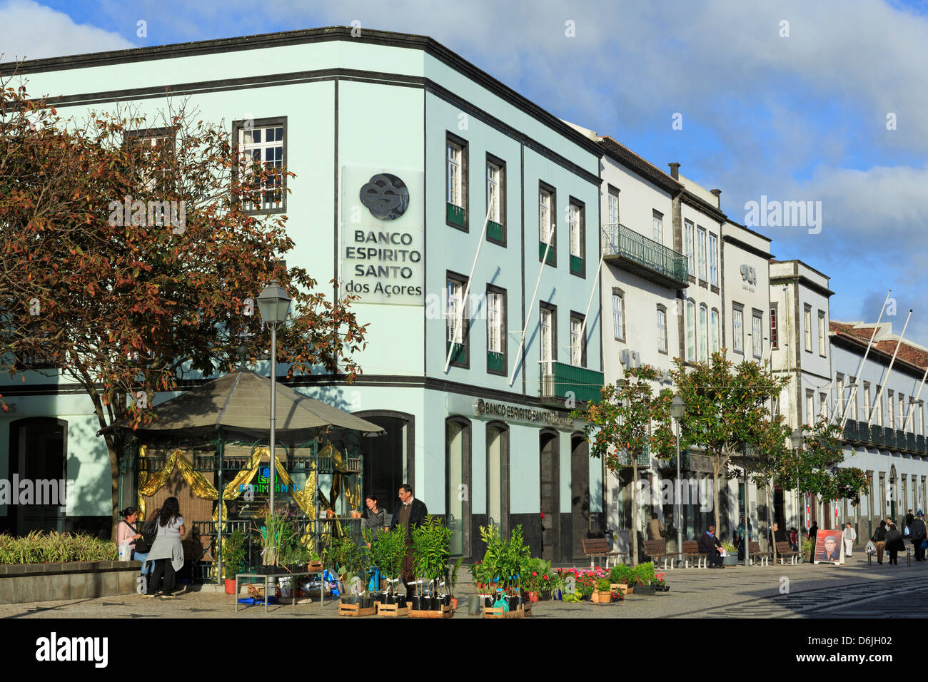 Matriz Square, Ponta Delgada, Sao Miguel Island, Azores, Portugal, Europe Stock Photo