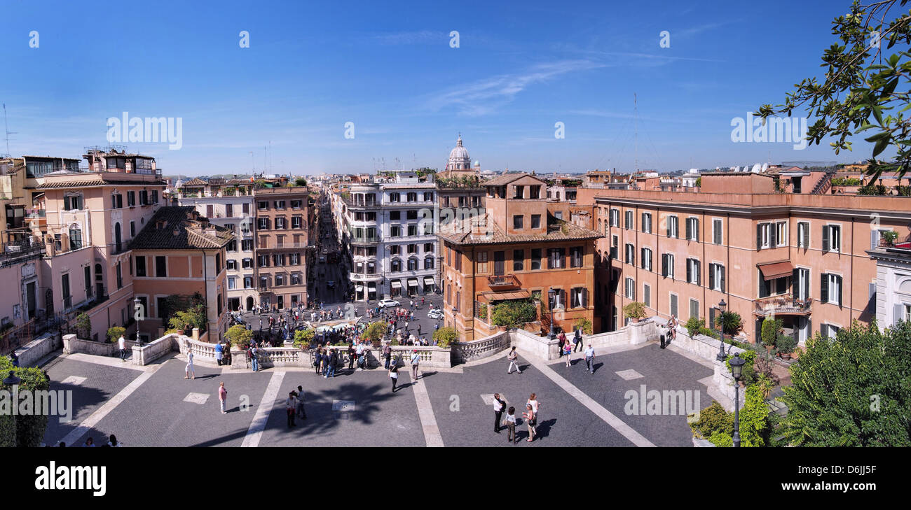 Roma Piazza di Spagna Panoramica  Italy by andrea quercioli Stock Photo