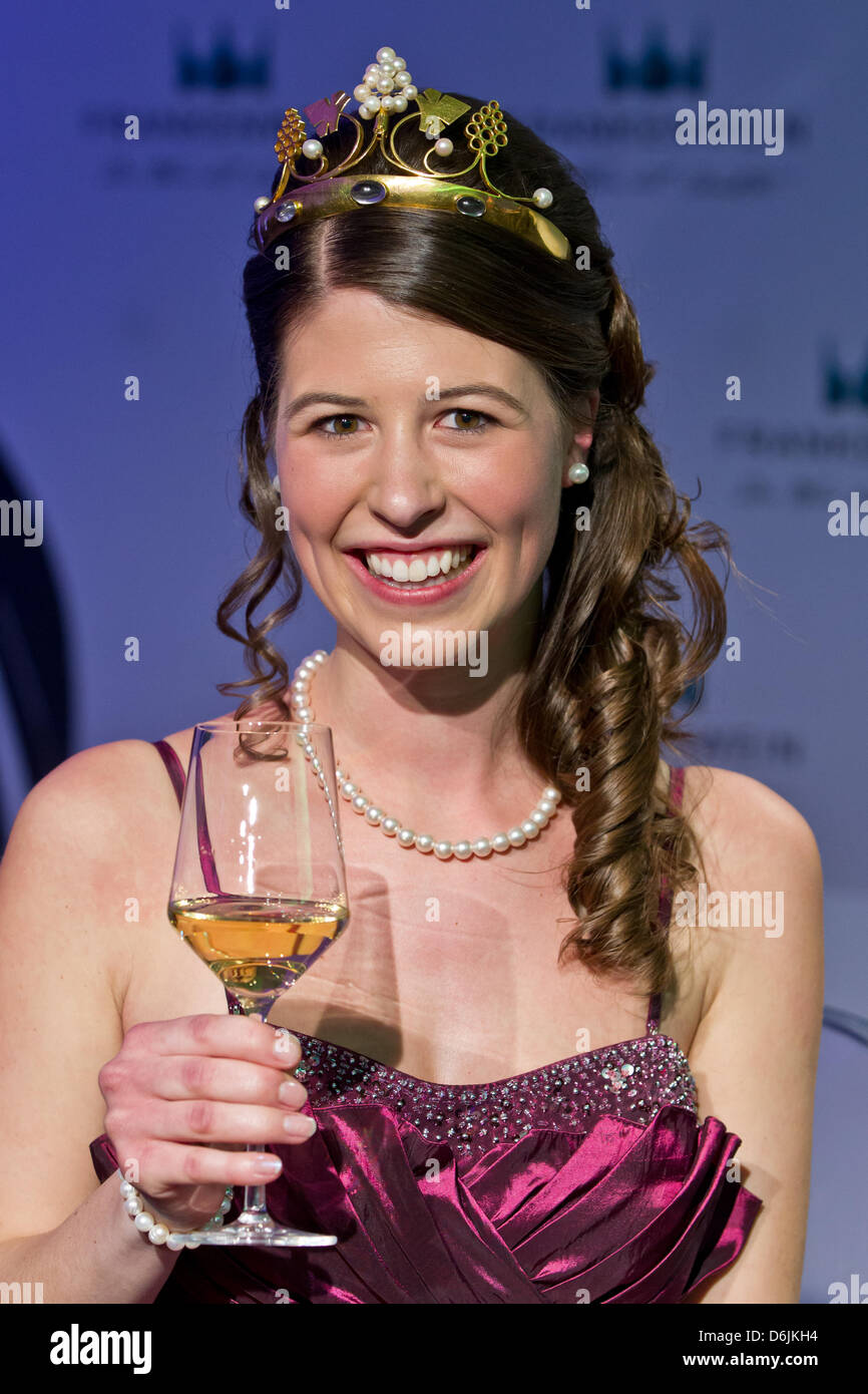 The new Franconian Wine Queen 20 year old student Melanie Dietrich in Wuerzburg, Germany, 21 March 2012. Dietrich was wine princess in her home region in the past years. Photo: DANIEL KARMANN Stock Photo