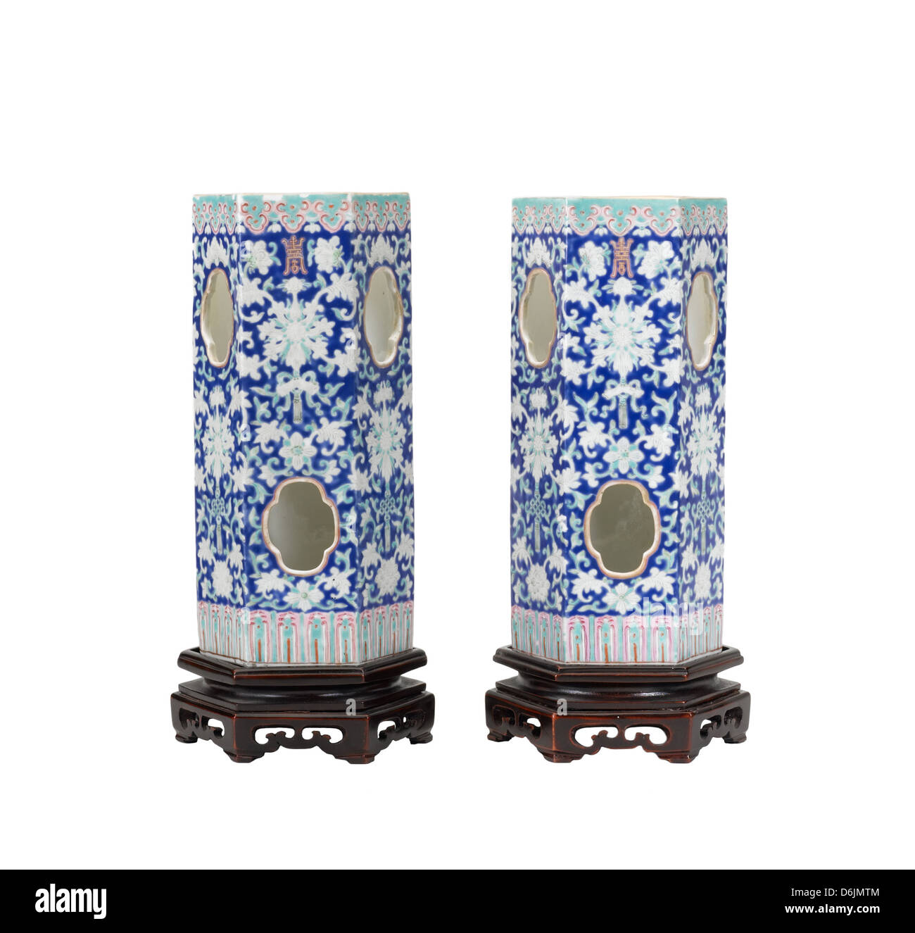 Beautiful Chinese antique vases for collector Stock Photo