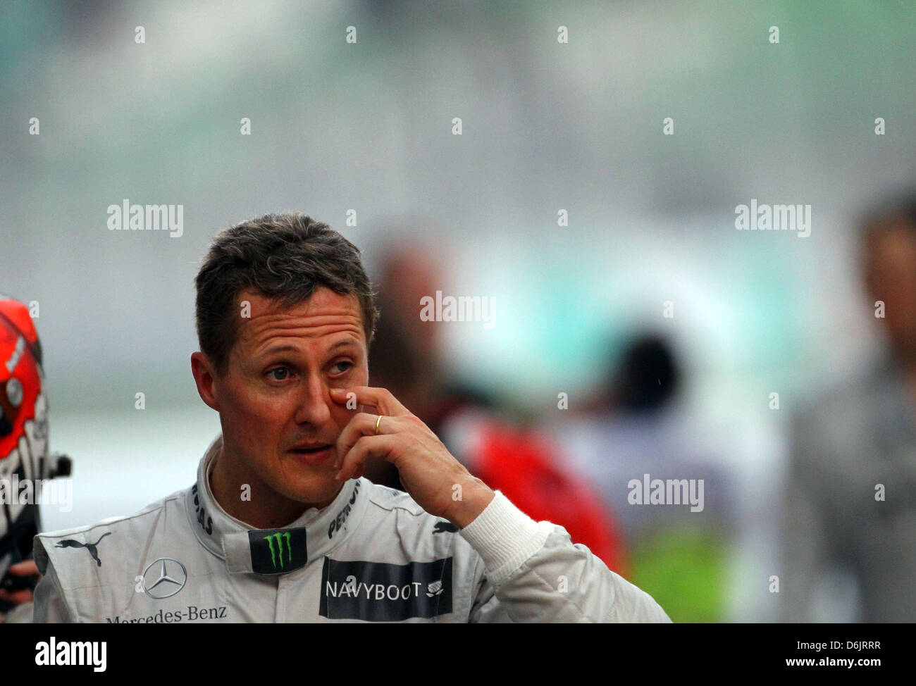 German Formula One driver Michael Schumacher of Mercedes AMG walks