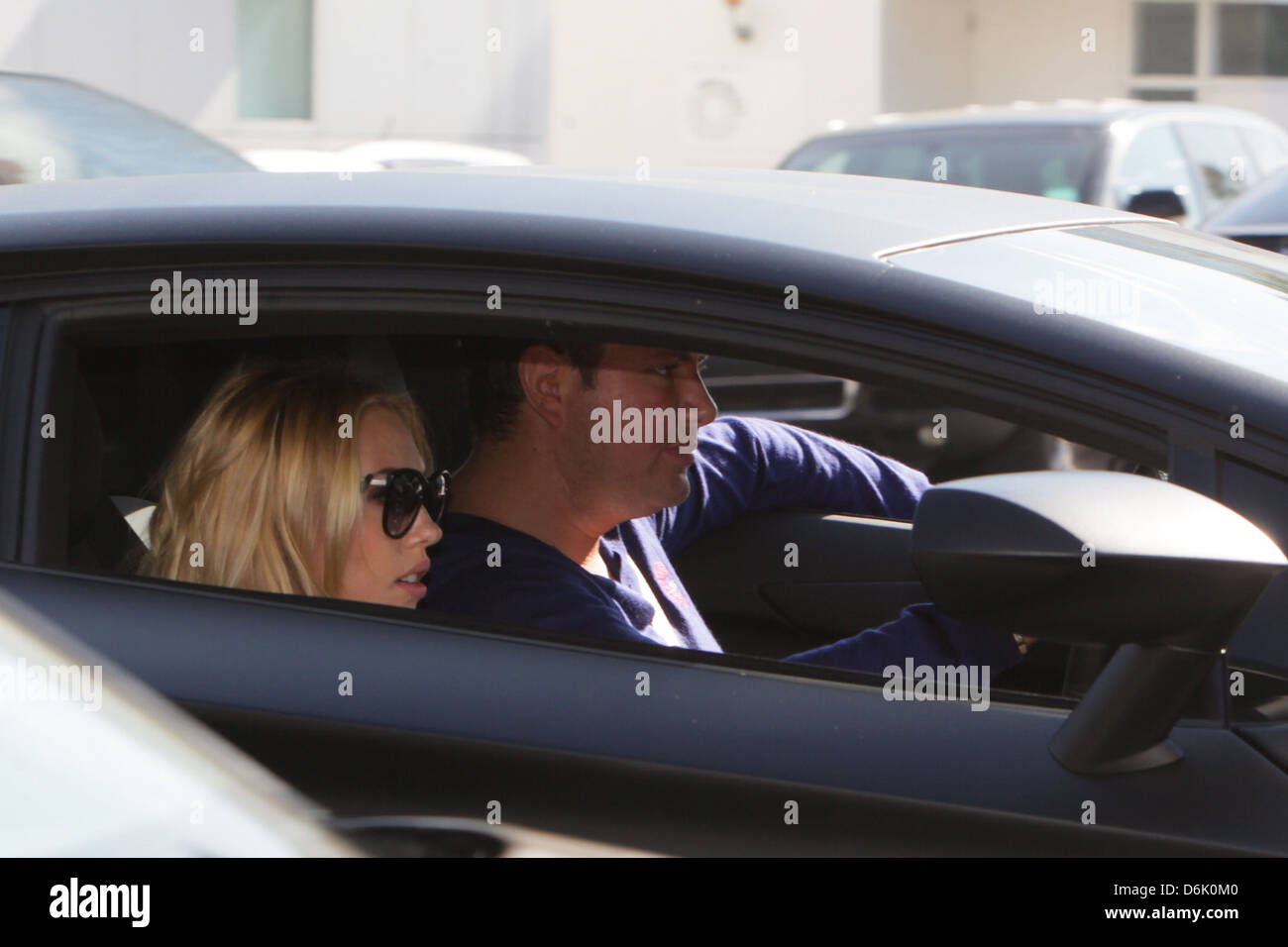 James Stunt and Petra Ecclestone leaving E. Baldi restaurant in Beverly Hills after having lunch with friends. The newlyweds Stock Photo