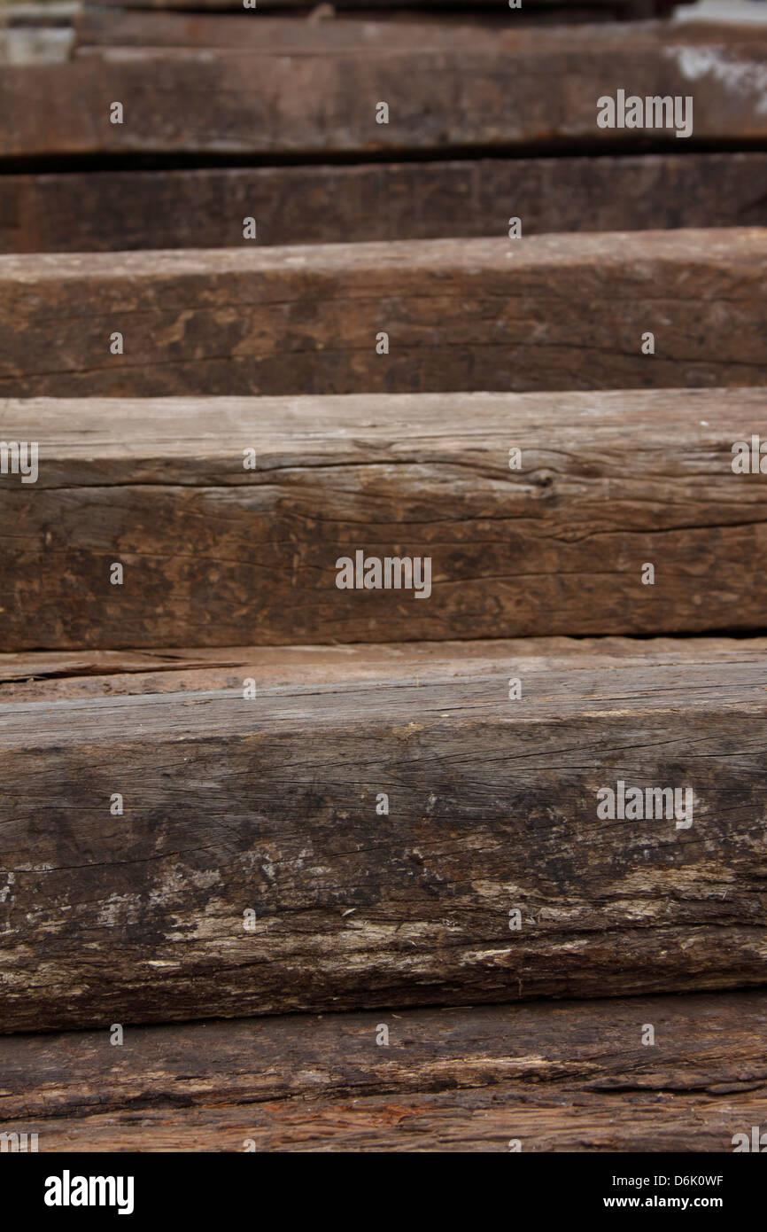a group of wooden sleeper Stock Photo Alamy