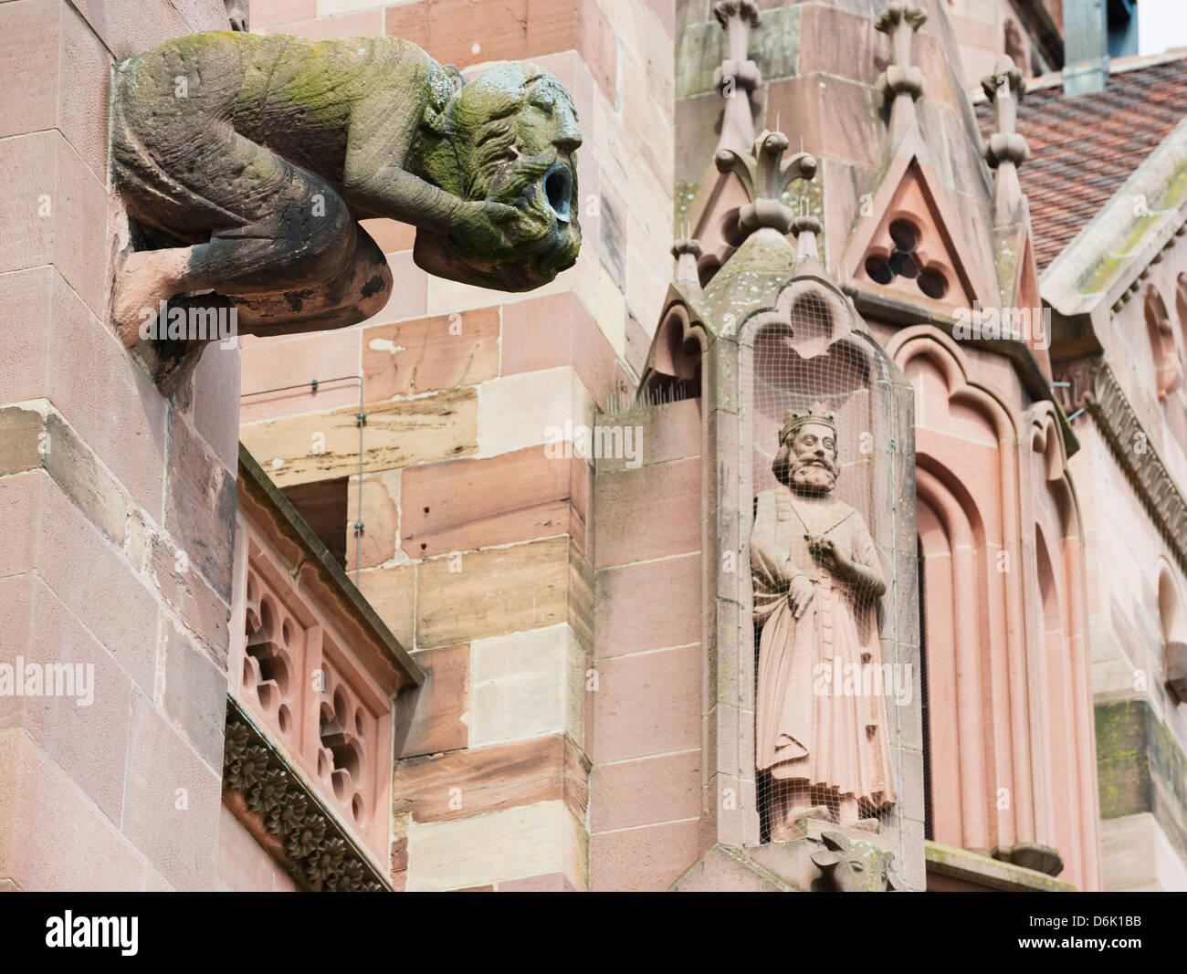 Gargoyles on Freiburg Cathedral, Freiburg, Baden-Wurttemberg, Germany, Europe, Europe Stock Photo