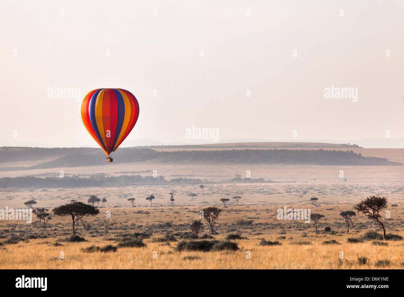 Dawn hot air balloon ride, Masai Mara National Reserve, Kenya, East Africa, Africa Stock Photo